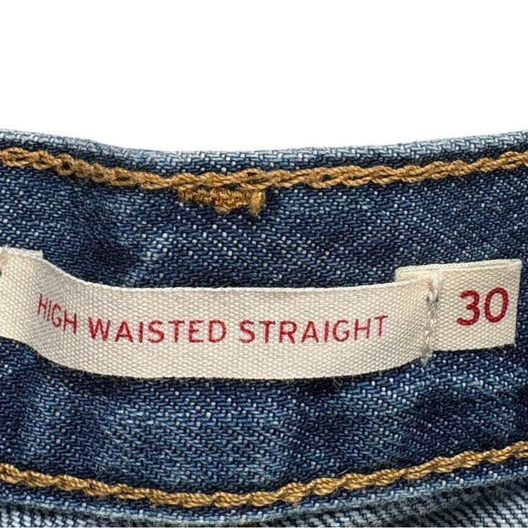 Levi's High Waist Wide Straight Leg Distressed Jeans Size 30 - Picture 7 of 7